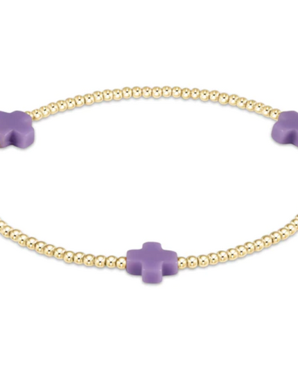 Enewton Signature Cross 2mm Bracelet Bracelets in Purple at Wrapsody