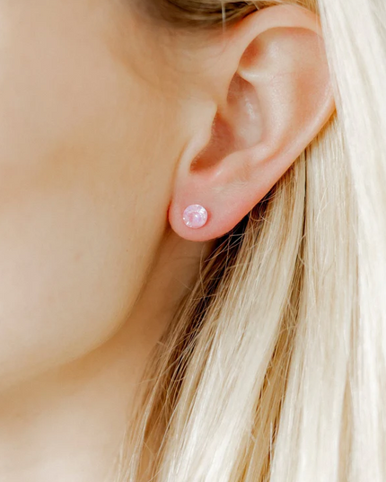 Lux Zuri Pastel Pink Stud Earrings