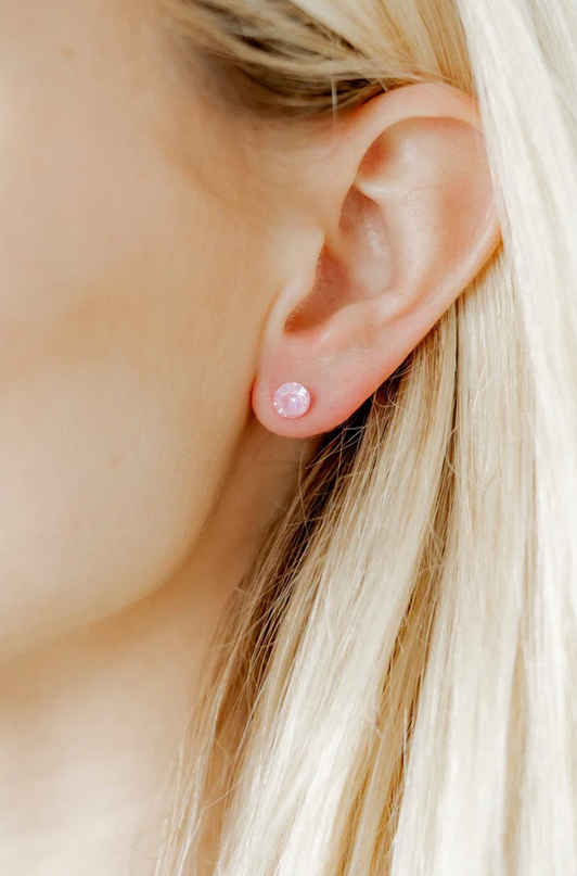 Lux Zuri Pastel Pink Stud Earrings