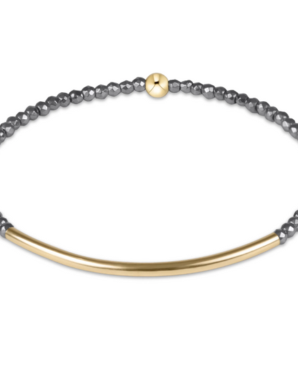 Enewton Gold Bliss Bar 2mm Bracelet Faceted Silver Hematite