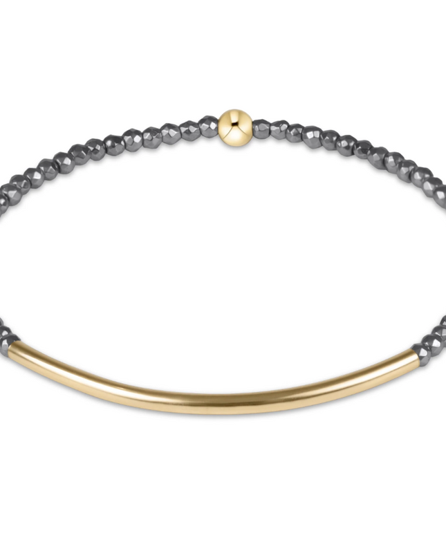 Enewton Gold Bliss Bar 2mm Bracelet Faceted Silver Hematite Bracelets in at Wrapsody