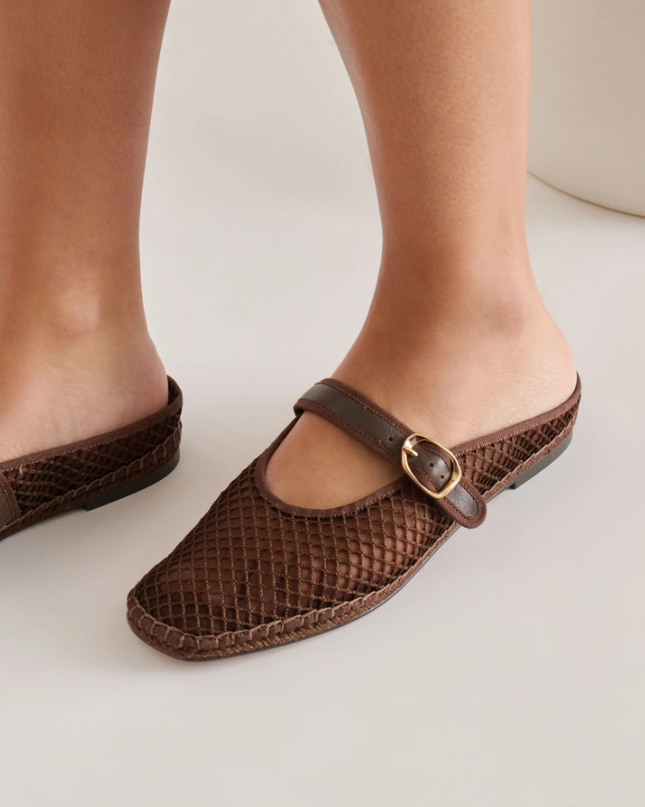 Milie Woven Mesh Chocolate Flats