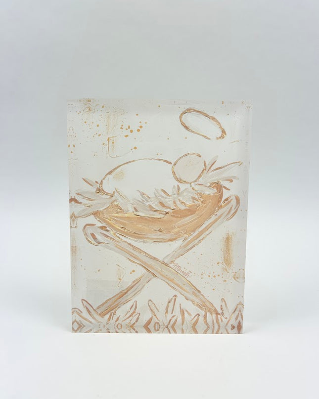 Holy Manger Acrylic Block Home Decor in  at Wrapsody