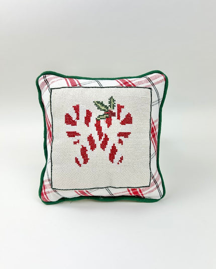 Candy Cane Needlepoint Pillow Pillows in at Wrapsody