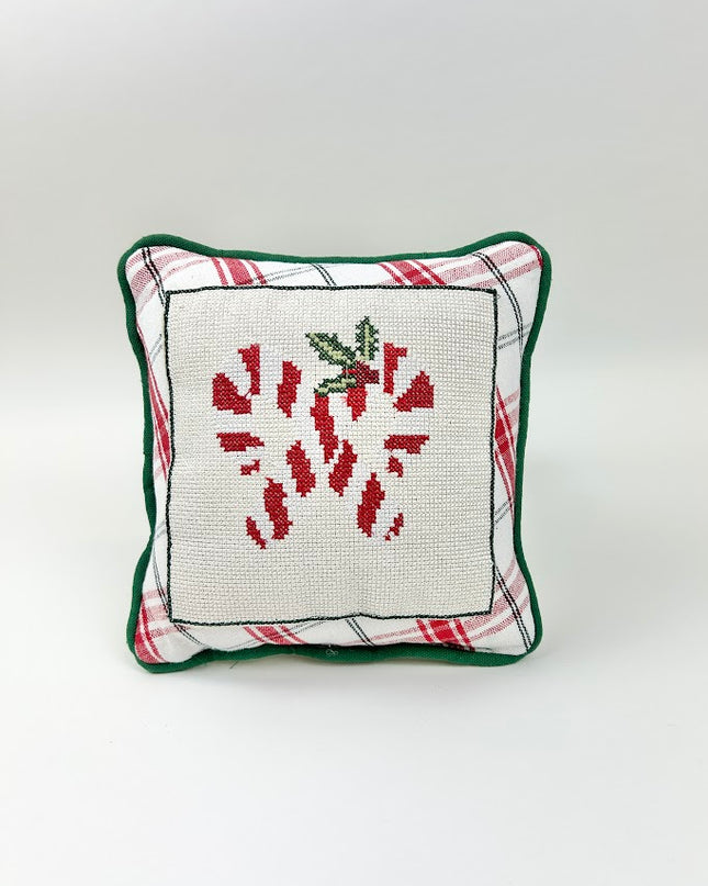 Candy Cane Needlepoint Pillow Pillows in at Wrapsody