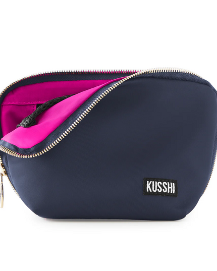 Everyday Makeup Bag Navy/Pink Travel Accessories in at Wrapsody