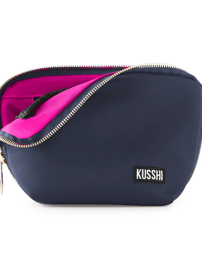 Everyday Makeup Bag Navy/Pink Travel Accessories in at Wrapsody