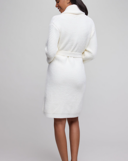 Barefoot Dreams CozyChic Waffle Robe - Pearl Loungewear in at Wrapsody
