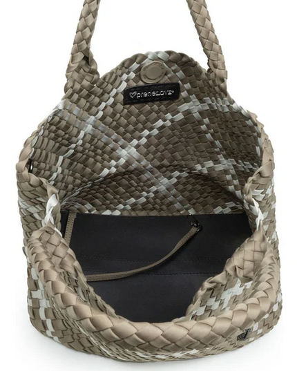 PreneLove London Large Woven - Buff & Grey Totes in  at Wrapsody