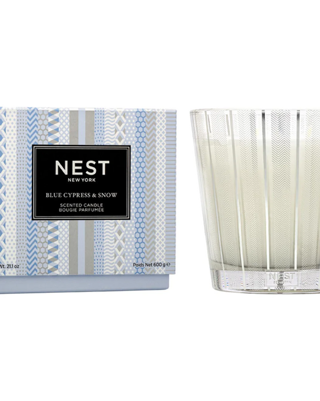 Nest 3-Wick Candle 21.1oz Candles in Blue Cypress & Snow at Wrapsody