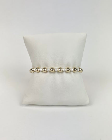 Enewton Grateful 4mm & 6mm Gold/Pearl Bracelet Bracelets in  at Wrapsody