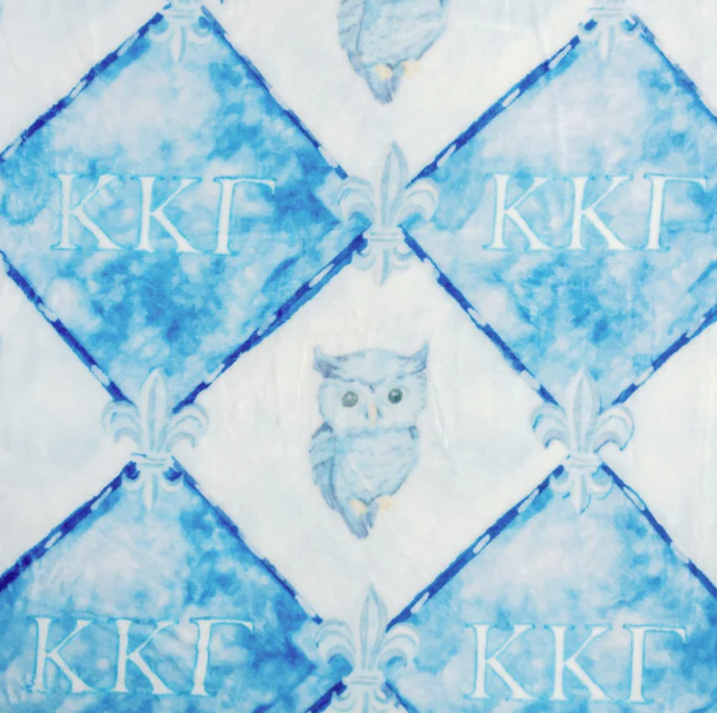Sorority Flannel Fleece Blanket Greek in Kappa Kappa Gamma at Wrapsody