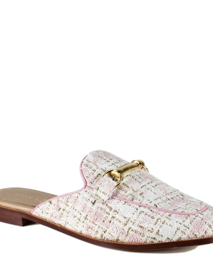 Callen U Pink & White Mules Shoes in 6 at Wrapsody