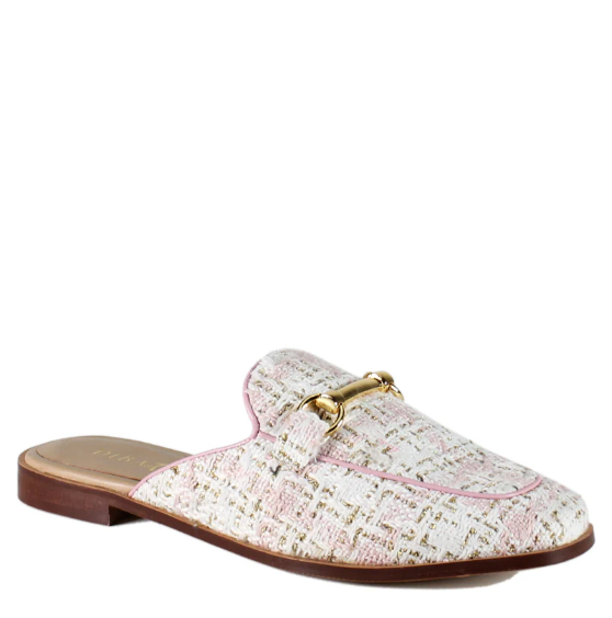Callen U Pink & White Mules Shoes in 6 at Wrapsody