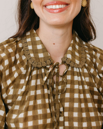 Willa Painted Gingham Blouse