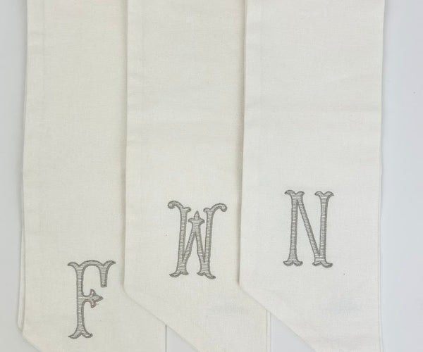 Initial Wreath Sash in Oyster: G