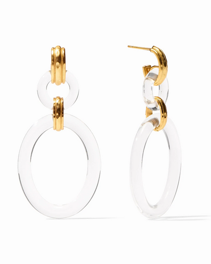 Julie Vos Madison Link Earrings Clear Earrings in  at Wrapsody