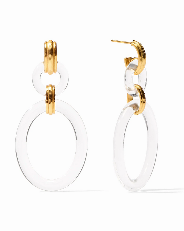 Julie Vos Madison Link Earrings Clear Earrings in  at Wrapsody