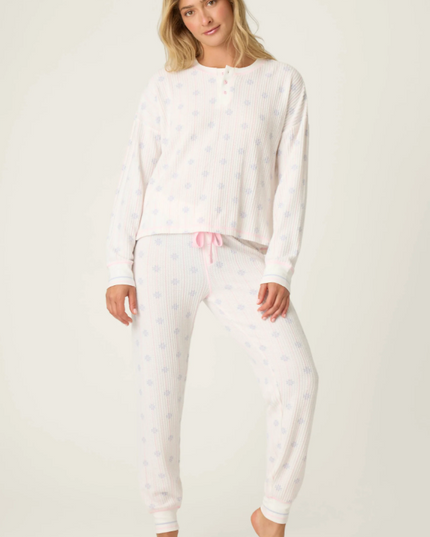 PJ Salvage Ski Jammie Classics Ivory Set Loungewear in S at Wrapsody
