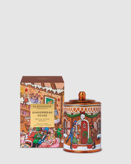 Glasshouse Candle 13.4oz Gingerbread House Candles in at Wrapsody