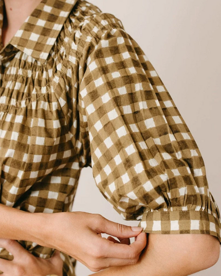 Oasis Painted Gingham Maxi Dress