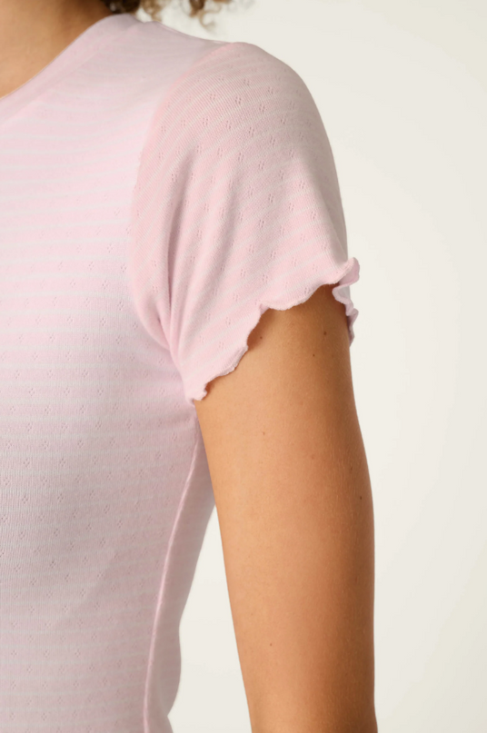 PJ Salvage Pretty Stripes Pink Top Loungewear in at Wrapsody