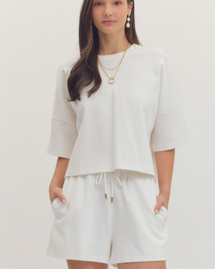 Floral Cut Out Blouse in Off White Tops in S at Wrapsody