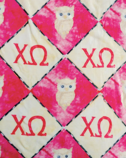 Sorority Flannel Fleece Blanket Greek in Chi Omega at Wrapsody