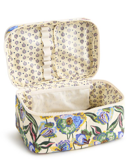 Vera Bradley Gardenia Garden Brush Up Cosmetic Case