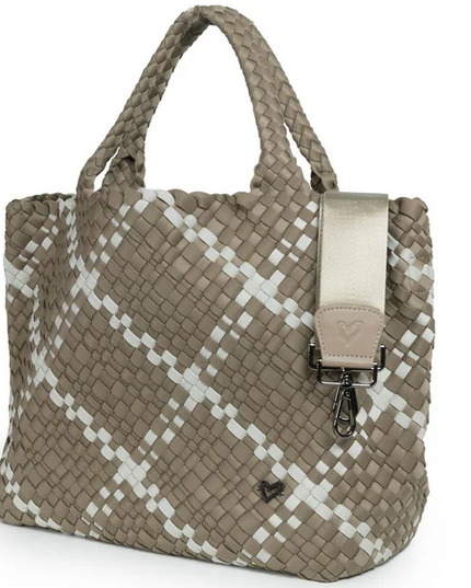 PreneLove London Large Woven - Buff & Grey Totes in  at Wrapsody