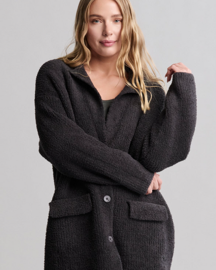 Barefoot Dreams Oversized Blazer Outerwear in Carbon at Wrapsody