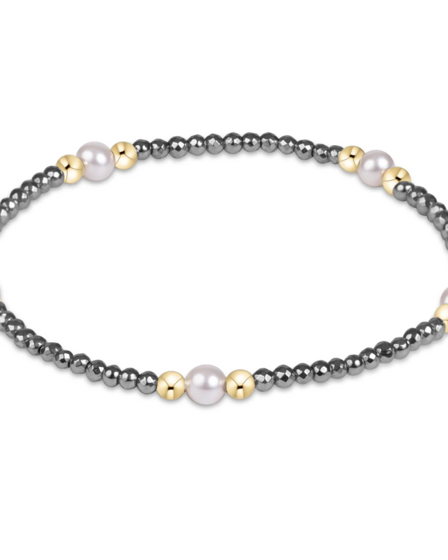 Enewton Purpose Pearl 4mm Bracelet Faceted Silver Hematite Bracelets in at Wrapsody