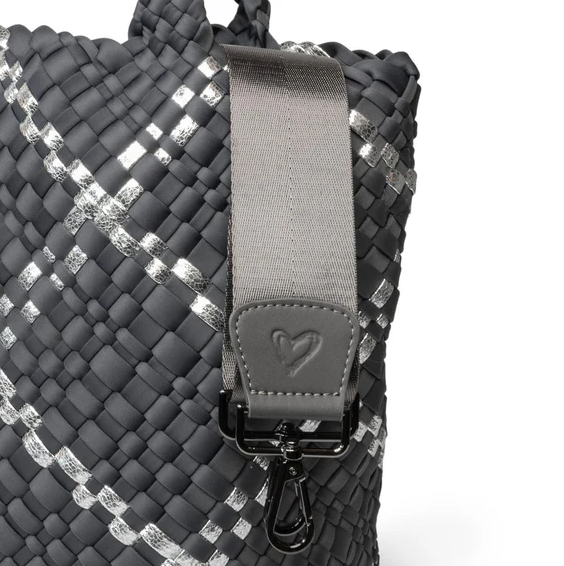 PreneLove London Large Woven - Charcoal & Metallic Totes in  at Wrapsody