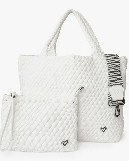 PreneLove London Large Woven - White Totes in  at Wrapsody