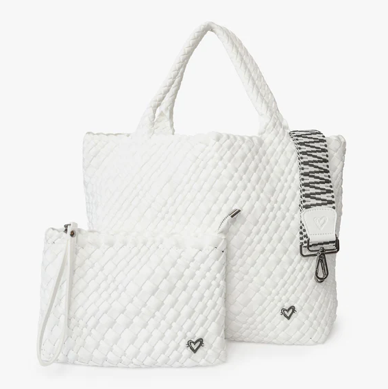 PreneLove London Large Woven - White Totes in  at Wrapsody