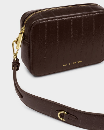 Avery Small Crossbody Bag in Chocolate Eel