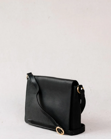 Able Lari Slim Crossbody - Pebbled Black Handbags in  at Wrapsody