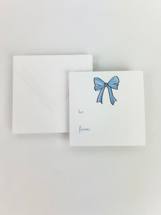 Gift Enclosure Bow Blue Paper in  at Wrapsody