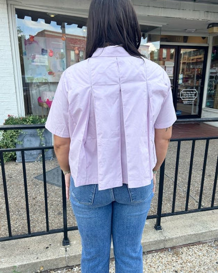 Lilac & Lavender Button-Up Blouse Tops in  at Wrapsody