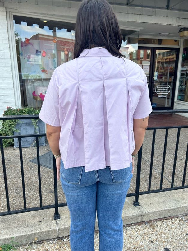 Lilac & Lavender Button-Up Blouse Tops in  at Wrapsody