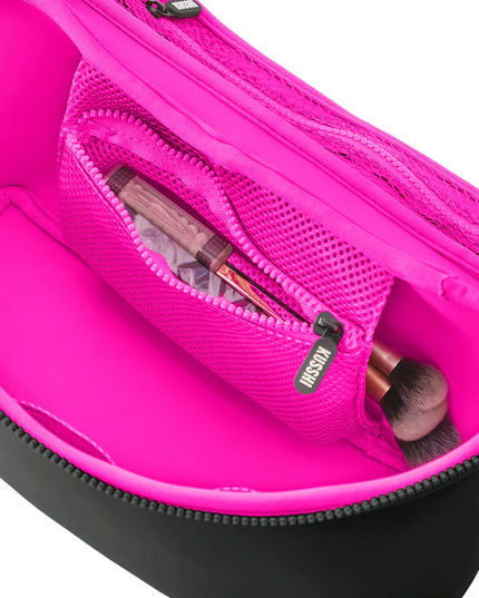 Neoprene Train Case Black/Pink Large Travel Accessories in at Wrapsody
