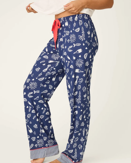 PJ Salvage Playful Prints Navy Pants Loungewear in at Wrapsody