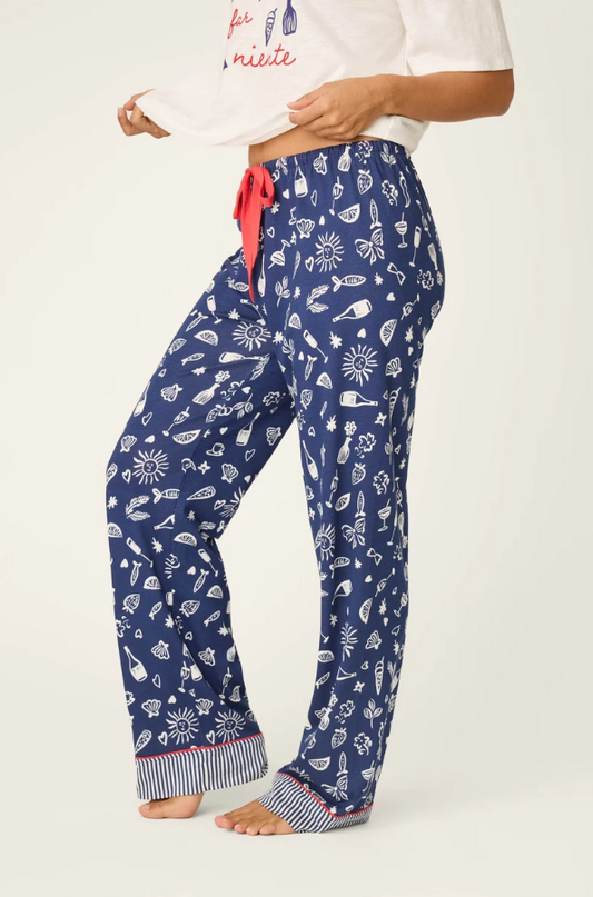 PJ Salvage Playful Prints Navy Pants Loungewear in at Wrapsody