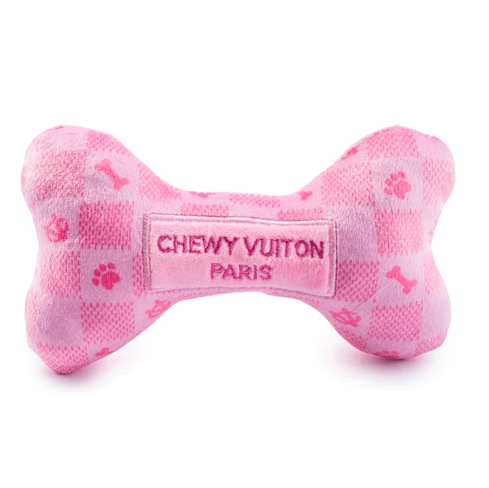 Pink Checker Chewy Vuiton Dog Toy Small Pet in  at Wrapsody
