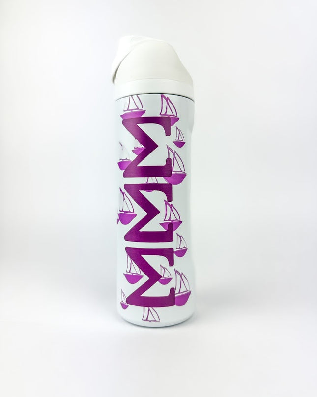 Sorority Flip-Top Water Bottle Greek in Sigma Sigma Sigma at Wrapsody