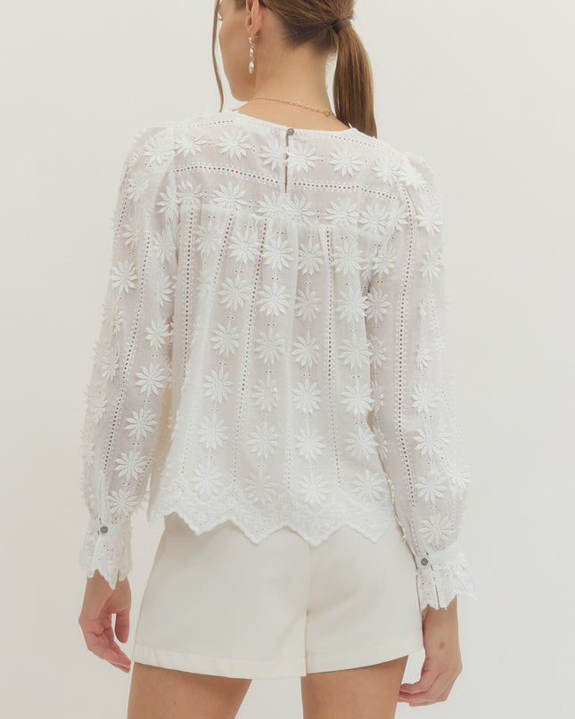 Burst of Flowers White Blouse Tops in at Wrapsody