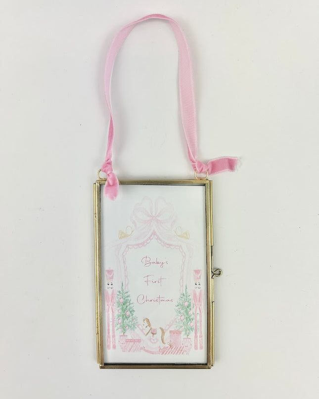 Baby's First Christmas Pink Frame Ornament Home Decor in  at Wrapsody