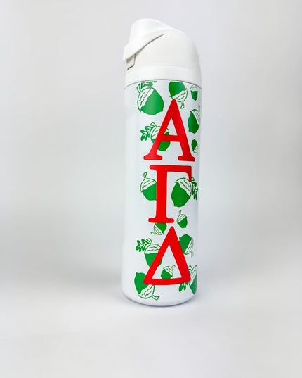 Sorority Flip-Top Water Bottle Greek in Alpha Gamma Delta at Wrapsody