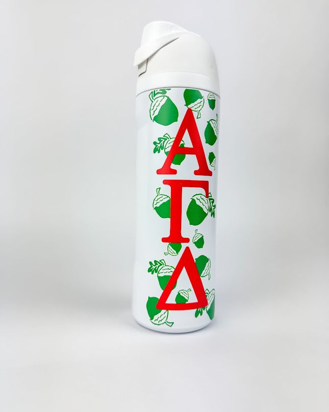 Sorority Flip-Top Water Bottle Greek in Alpha Gamma Delta at Wrapsody