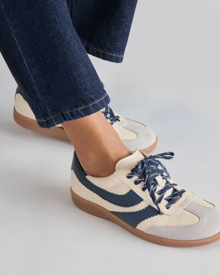 Merit Leather Navy/White Sneakers Shoes in at Wrapsody